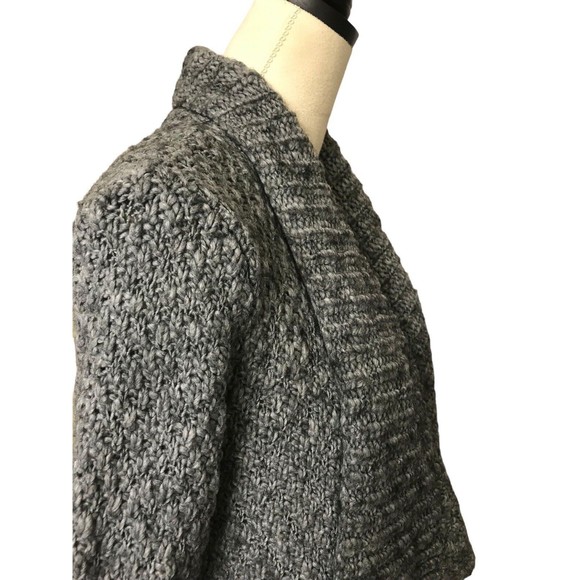 Ann Taylor Loft Gray Cardigan Sweater Open Front Alpaca Wool Blend Water… - Picture 3 of 7